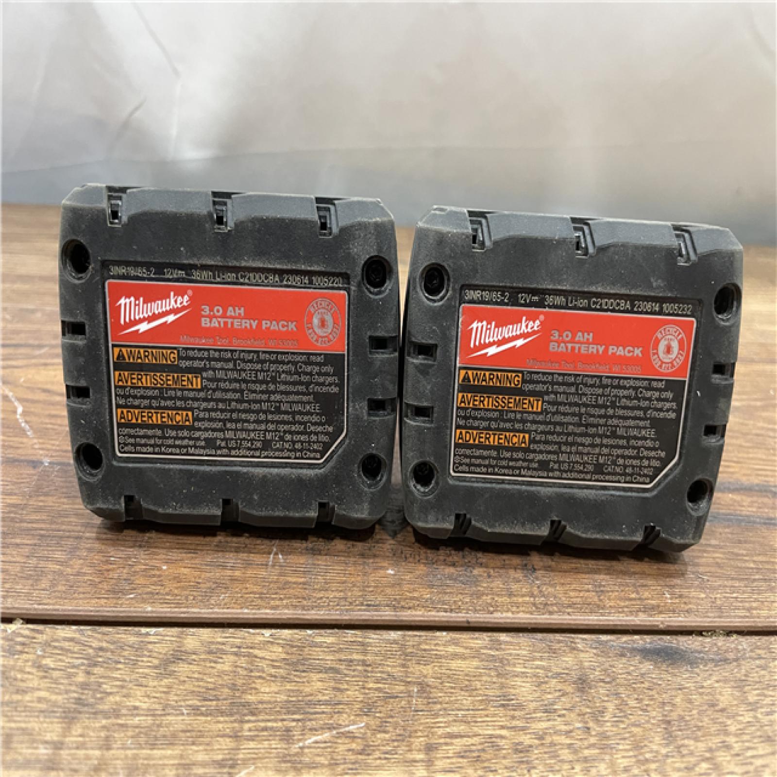AS-IS Milwaukee M12 12-Volt Lithium-Ion XC Extended Capacity 3.0Ah Battery Pack 3.0Ah (2-Pack)