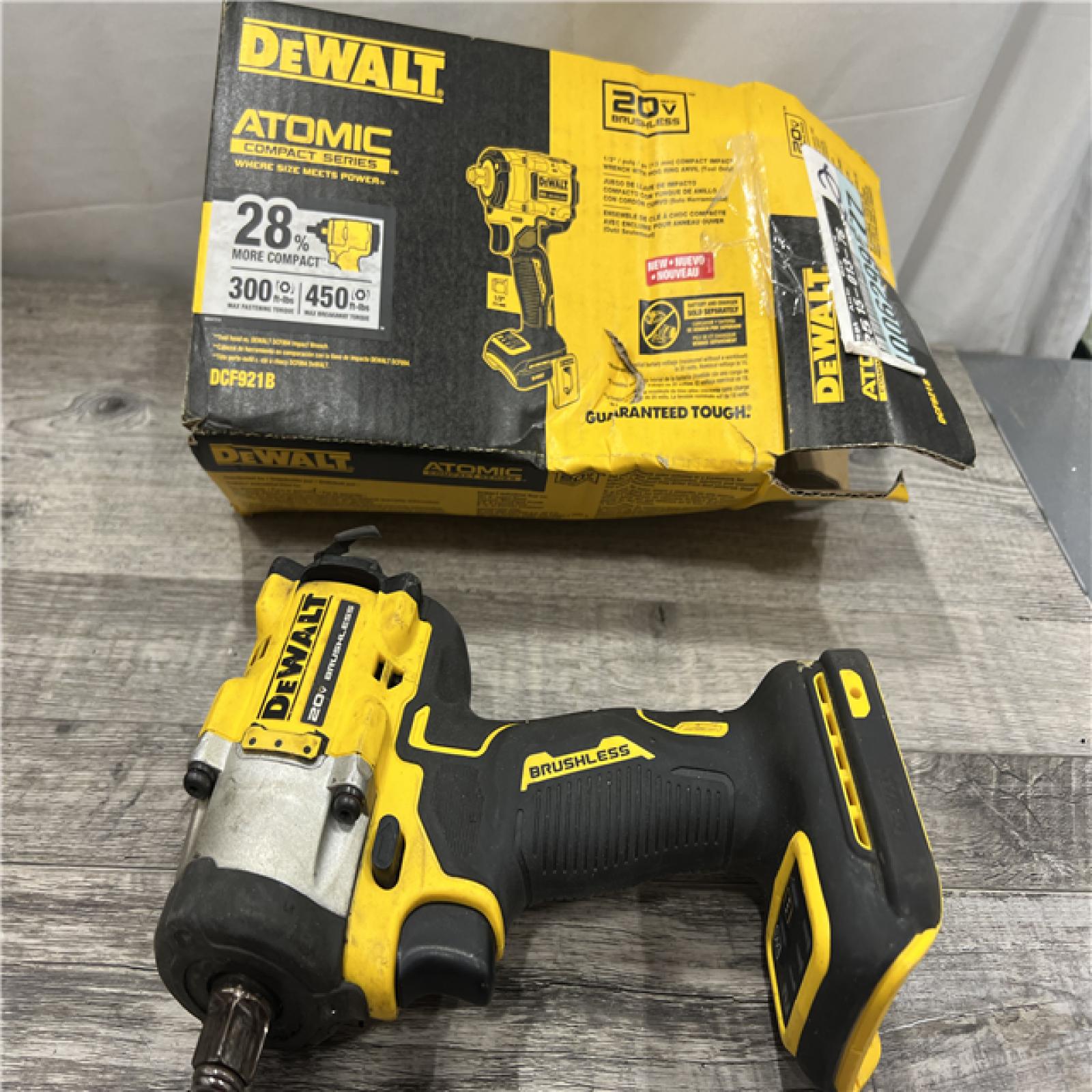 AS-IS DEWALT ATOMIC 20V MAX Cordless Brushless 1/2 in. Variable Speed Impact Wrench (Tool Only)