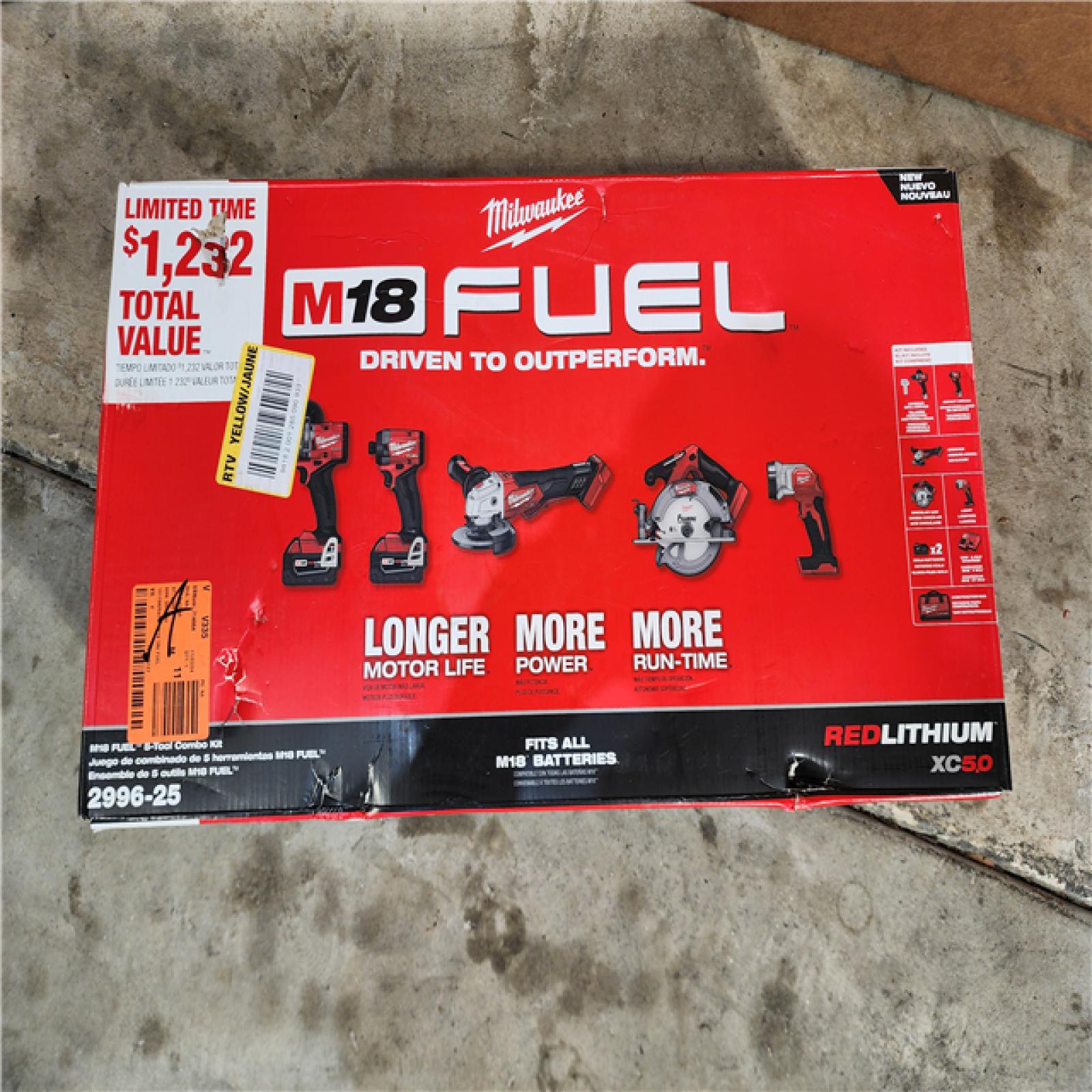 HOUSTON LOCATION - AS-IS (APPEARS LIKE NEW) Milwaukee  M18 FUEL 5-TOOL COMBO KIT