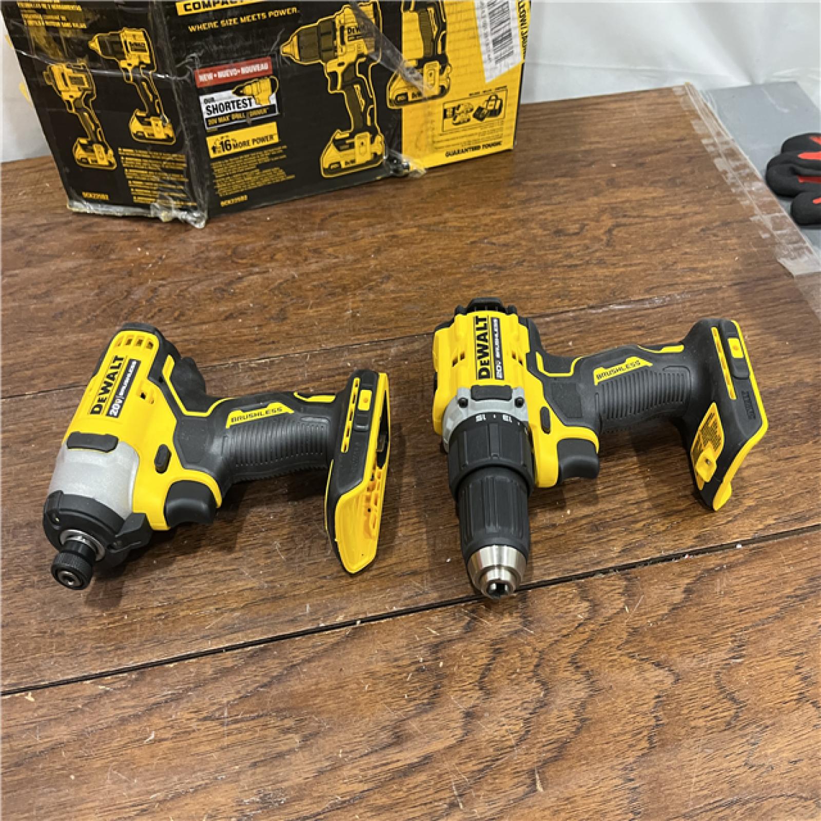 AS-ISDewalt DCK225D2 20V MAX ATOMIC Brushless Compact Lithium-Ion 1/2 in. Cordless Drill Driver and 1/4 in. Impact Driver Combo Kit with 2 Batteries 2 Ah