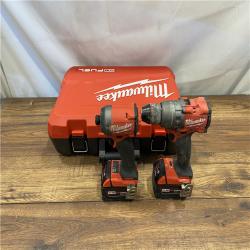 AS IS Milwaukee M18 FUEL 18V Lithium-Ion Brushless Cordless Hammer Drill and Impact Driver Combo Kit (2-Tool) with 2 Batteries