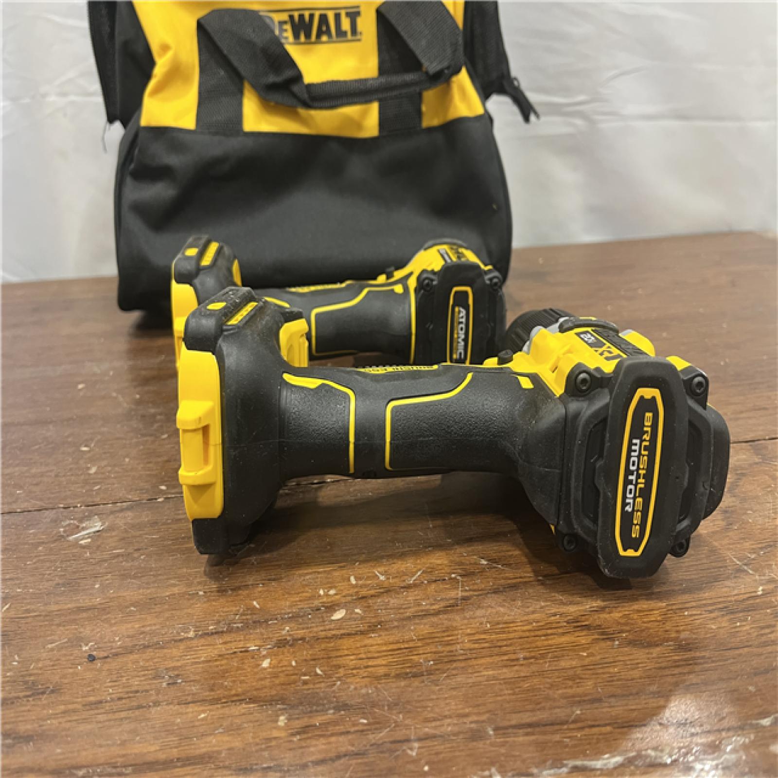 AS-ISDEWALT 20V MAX XR Hammer Drill and ATOMIC Impact Driver 2 Tool Cordless Combo Kit with (2) 4.0Ah Batteries, Charger, and Bag