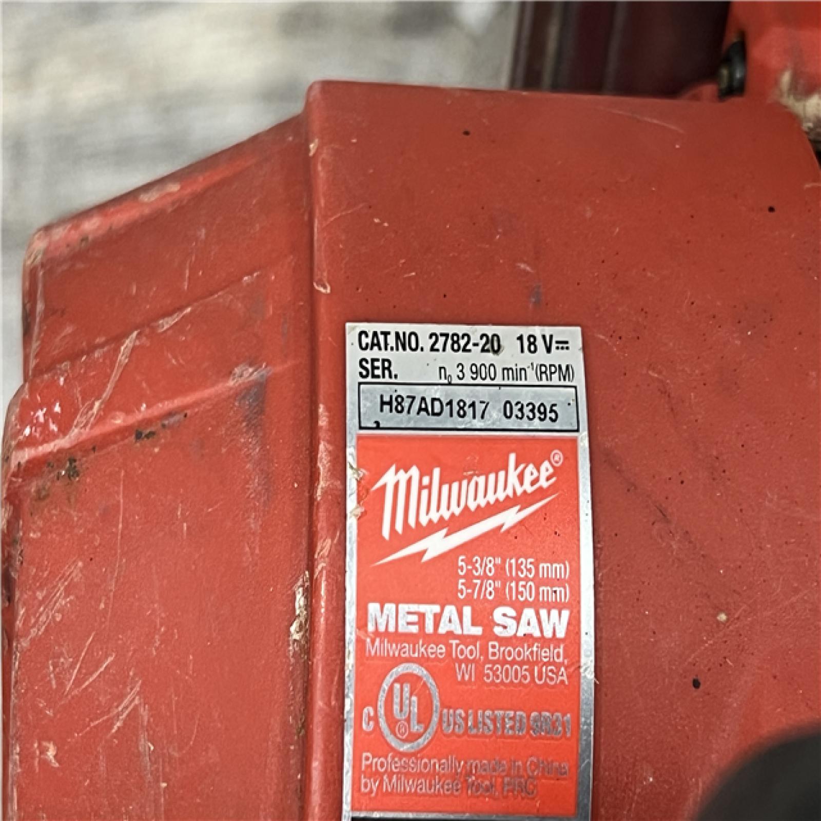 AS-IS Milwaukee 2782-20 M18 FUEL 18V Brushless Lithium-Ion 5-3/8 Cordless Metal Saw