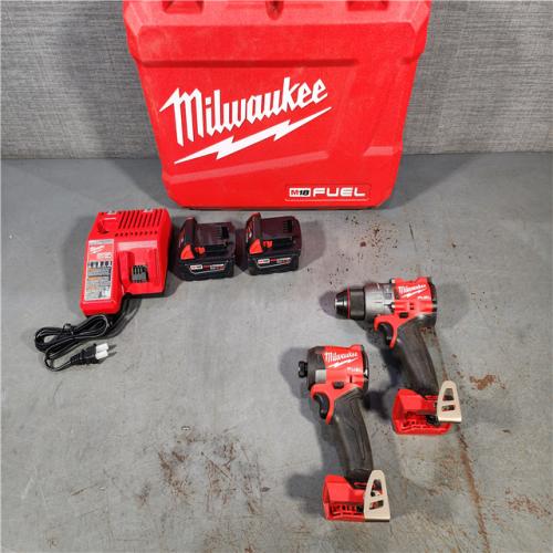 HOUSTON LOCATION - AS-IS Milwaukee M18 FUEL 18V Lithium-Ion Brushless Cordless Hammer Drill and Impact Driver Combo Kit (2-Tool) with 2 Batteries