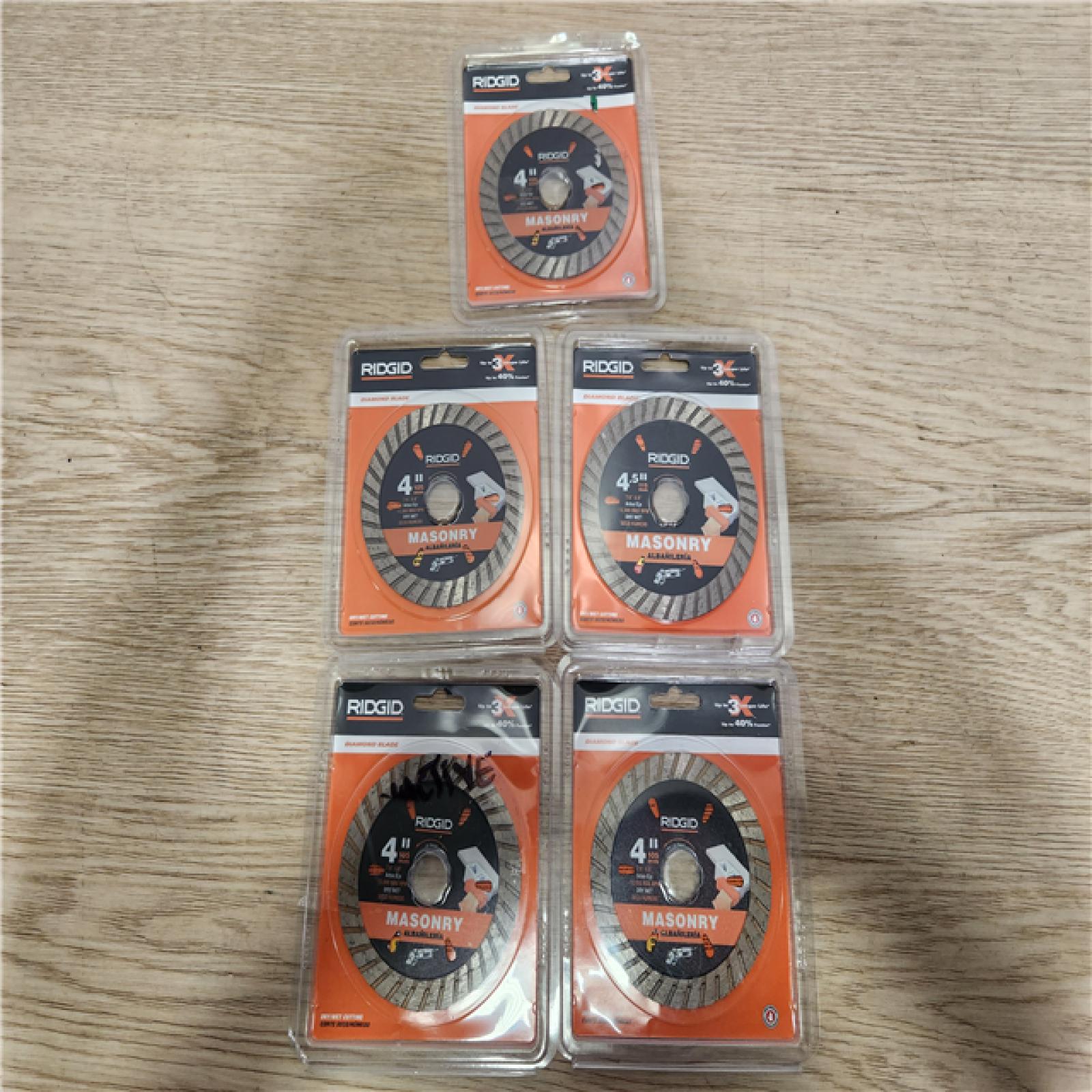 Phoenix Location NEW Sealed RIDGID 4 in. Masonry Cutting Turbo Rim Diamond Saw Blade(5 Packs)