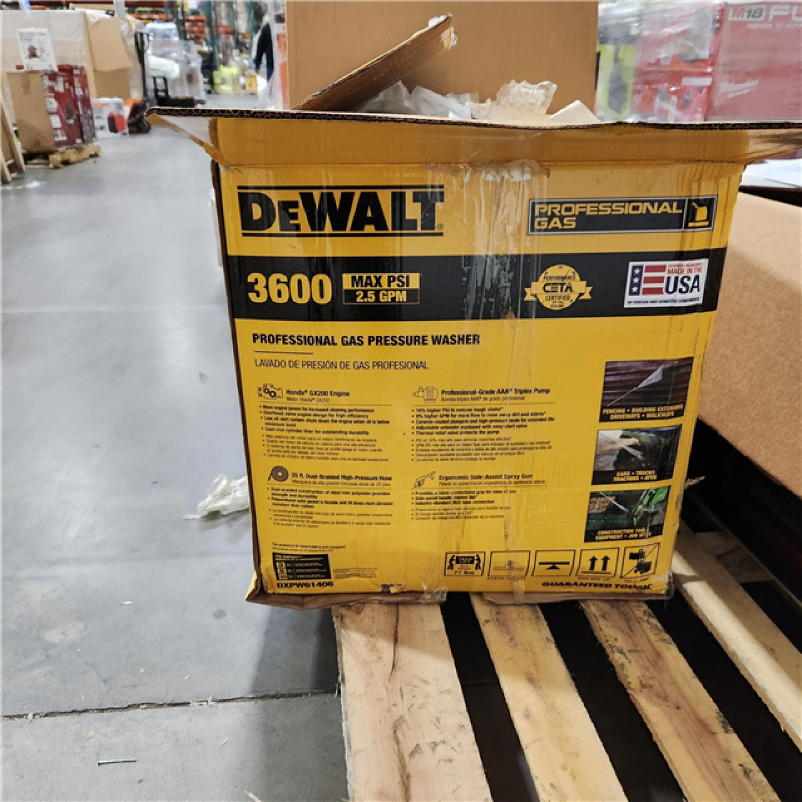 Dallas Location - As-Is DeWalt DXPW61406 3600 PSI 2.5 GPM Cold-Water Gas