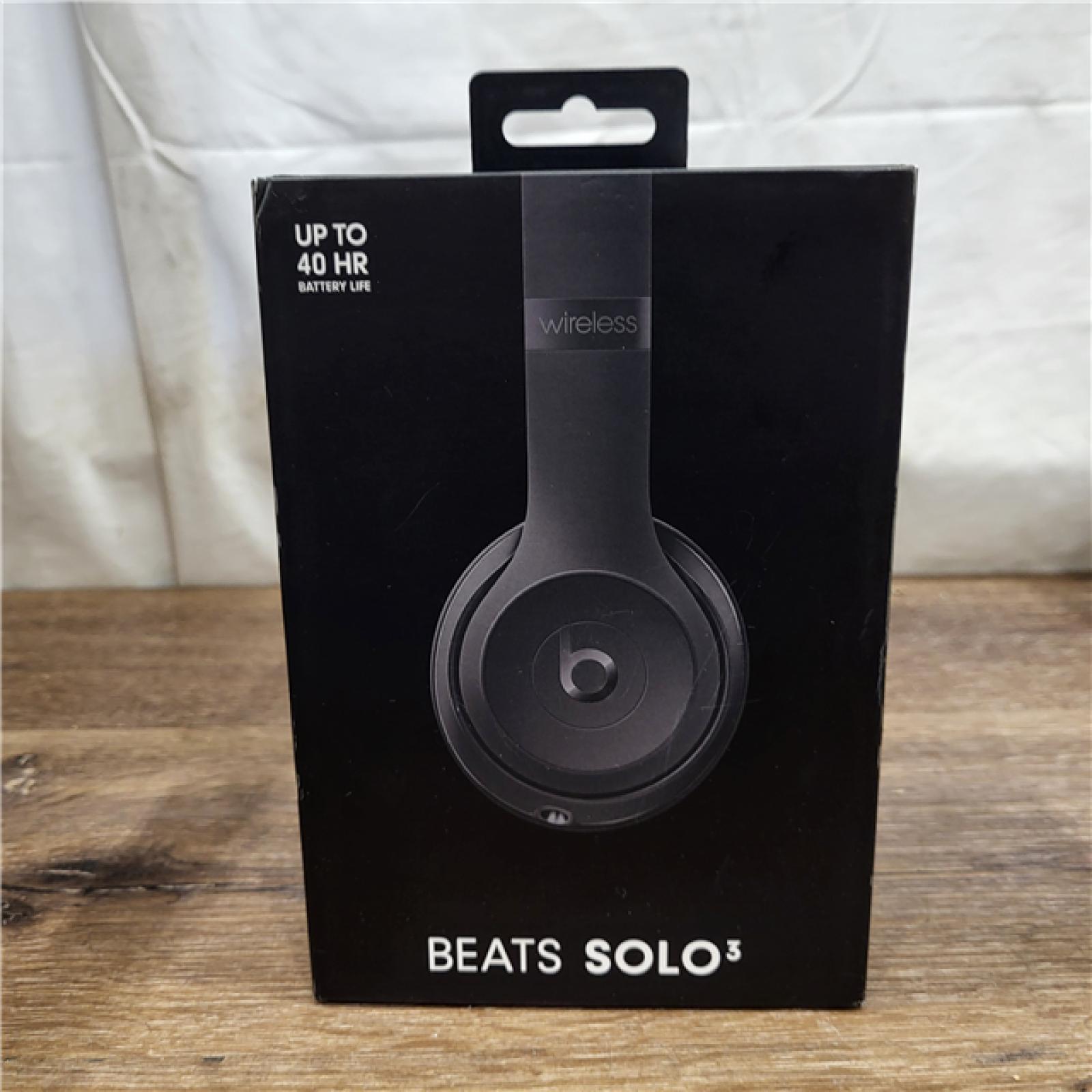 AS-IS Beats Solo3 Wireless On-Ear Headphones with Apple W1 Headphone Chip, Black