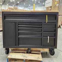 DALLAS LOCATION AS-IS - Husky 61 in. W x 26 in. D Heavy Duty 10-Drawer 1-Door Mobile Workbench with Hardwood Top