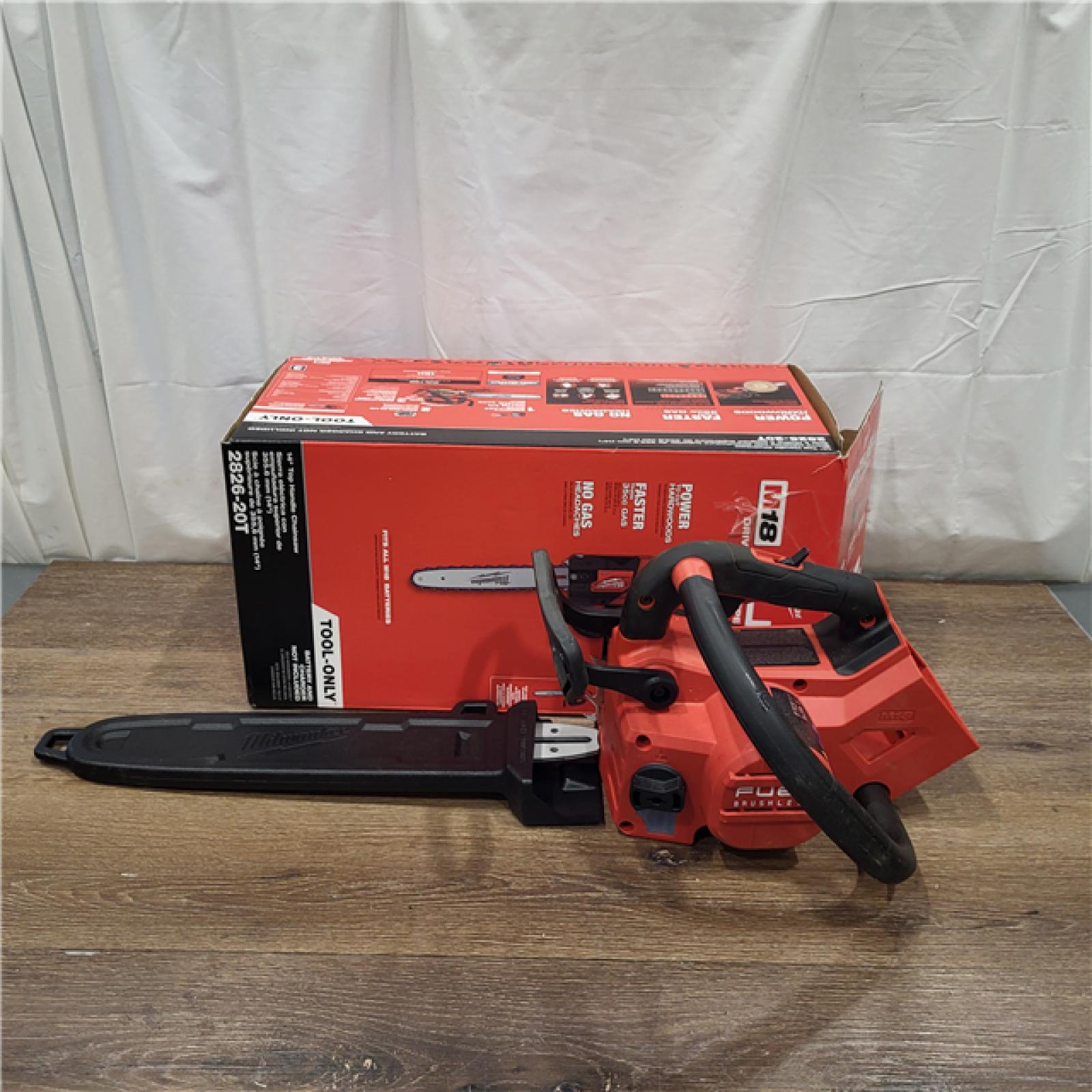 AS-IS Milwaukee Tool 2826-20T M18 FUEL 14  Top Handle 18-Volt Lithium-Ion Brushless Electric Cordless Chainsaw (Tool-Only)