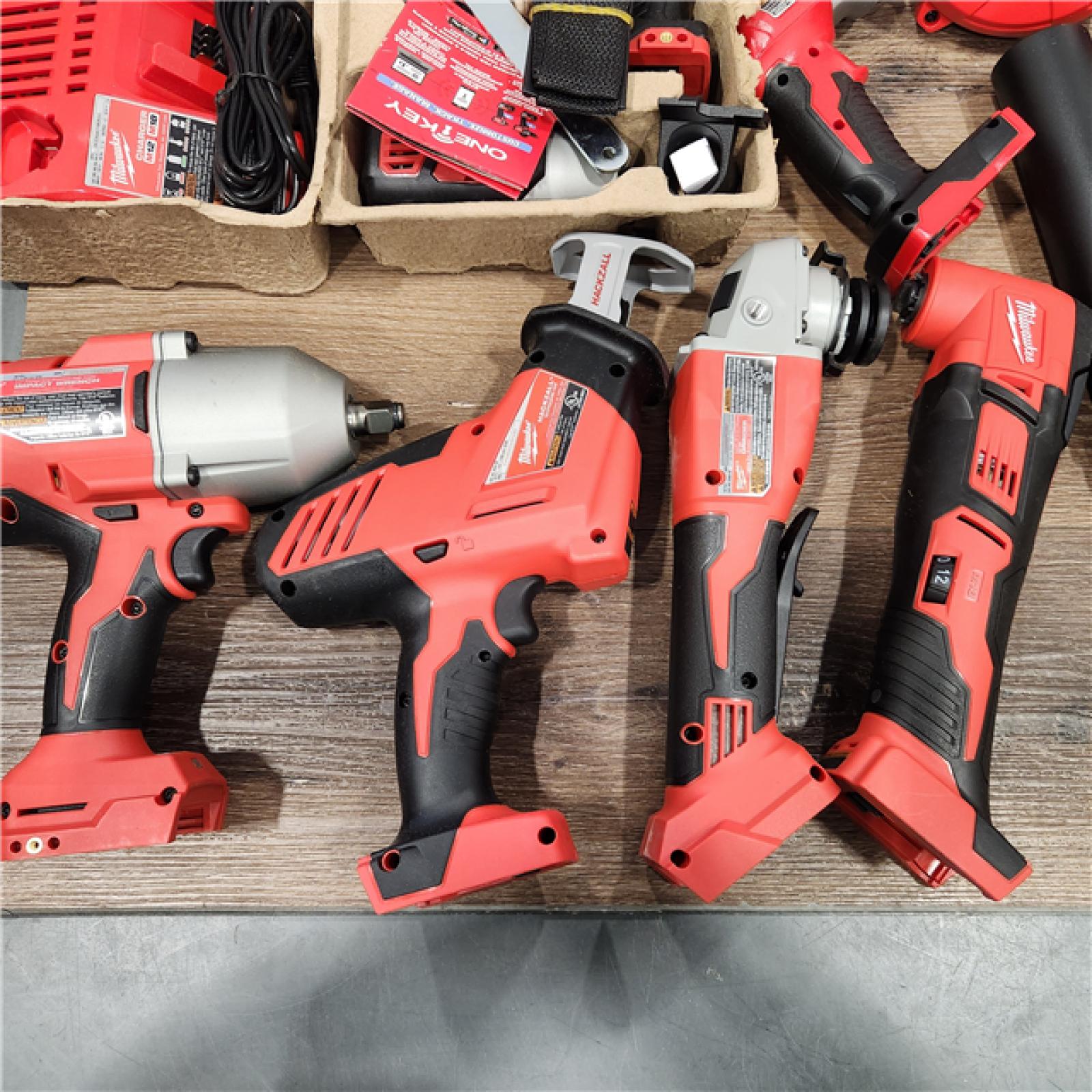 AS-IS M18 18-Volt Lithium-Ion Cordless Combo Kit (9-Tool) with (2) Batteries, Charger, and Tool Bag