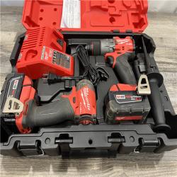 AS-IS MILWAUKEE M18 FUEL 18V Lithium-Ion Brushless Cordless Hammer Drill and Impact Driver Combo Kit (2-Tool) with 2 Batteries