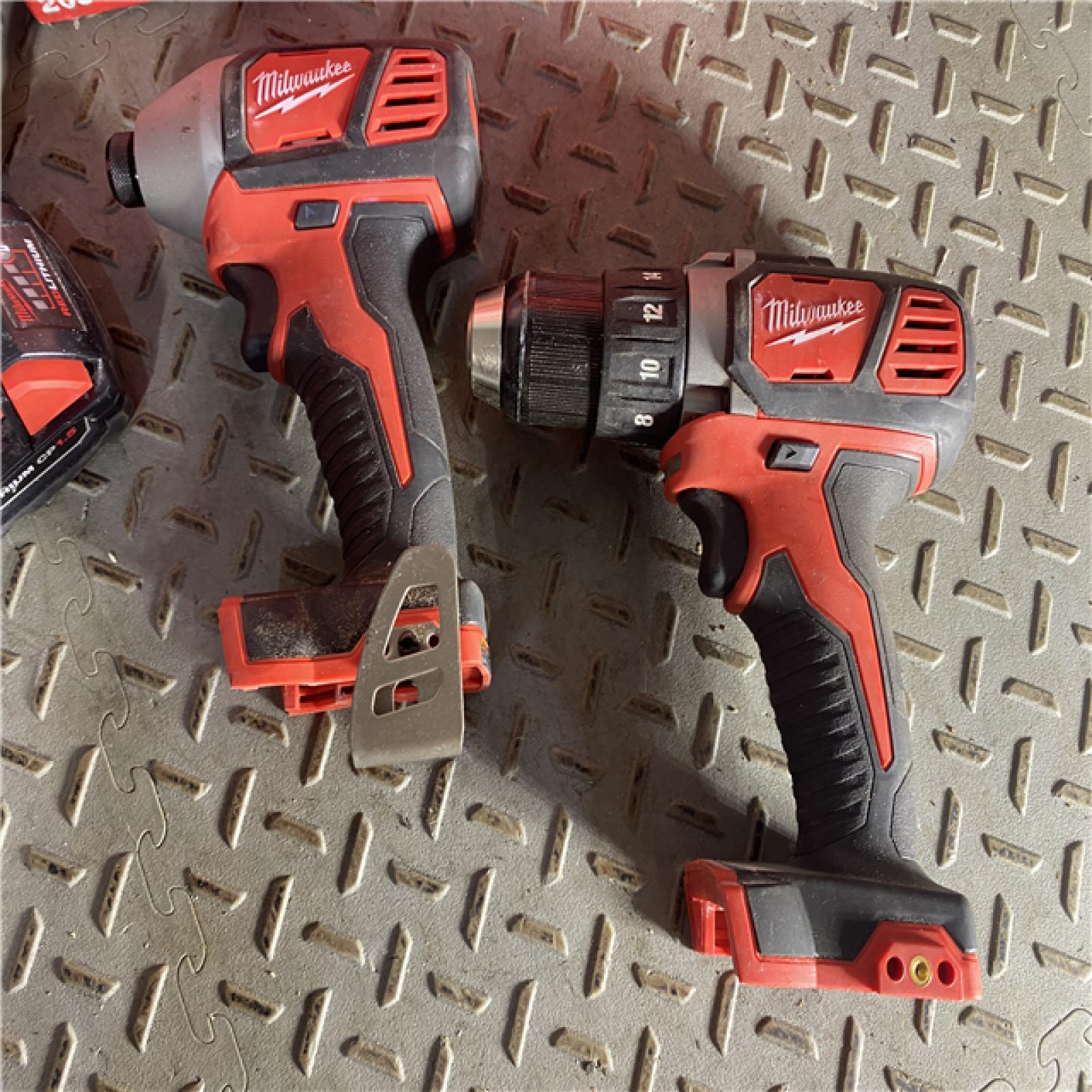 HOUSTON LOCATION - AS-IS Milwaukee M18 18V Cordless Brushed 2 Tool Drill/Driver and Impact Driver Kit