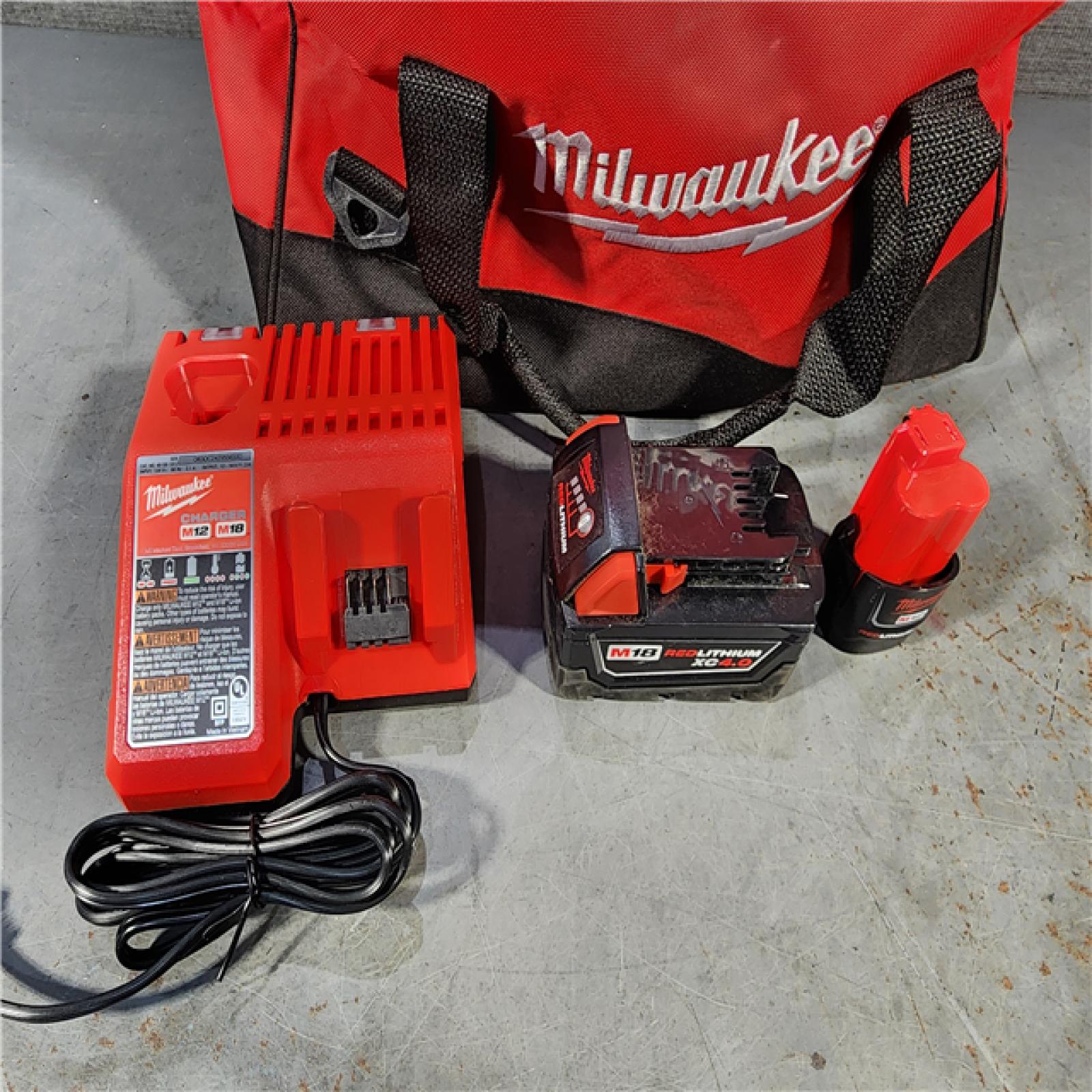 HOUSTON LOCATION - AS-IS M12/M18 12/18V Lithium-Ion Cordless 3/8 in. Ratchet and 1/2 in. High Torque Impact Wrench with Friction Ring Combo Kit