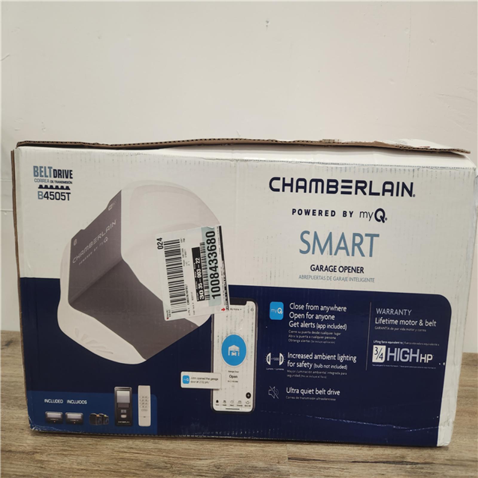 Phoenix Location NEW Sealed Chamberlain B4505T 3/4 HP Smart Quiet Belt Drive Garage Door Opener