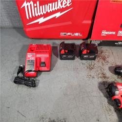 HOUSTON LOCATION - AS-IS Milwaukee 2697-22 M18 18-Volt 1/2-Inch 2-Tool Combo Kit Includes Charger, Battery (2) and Bag