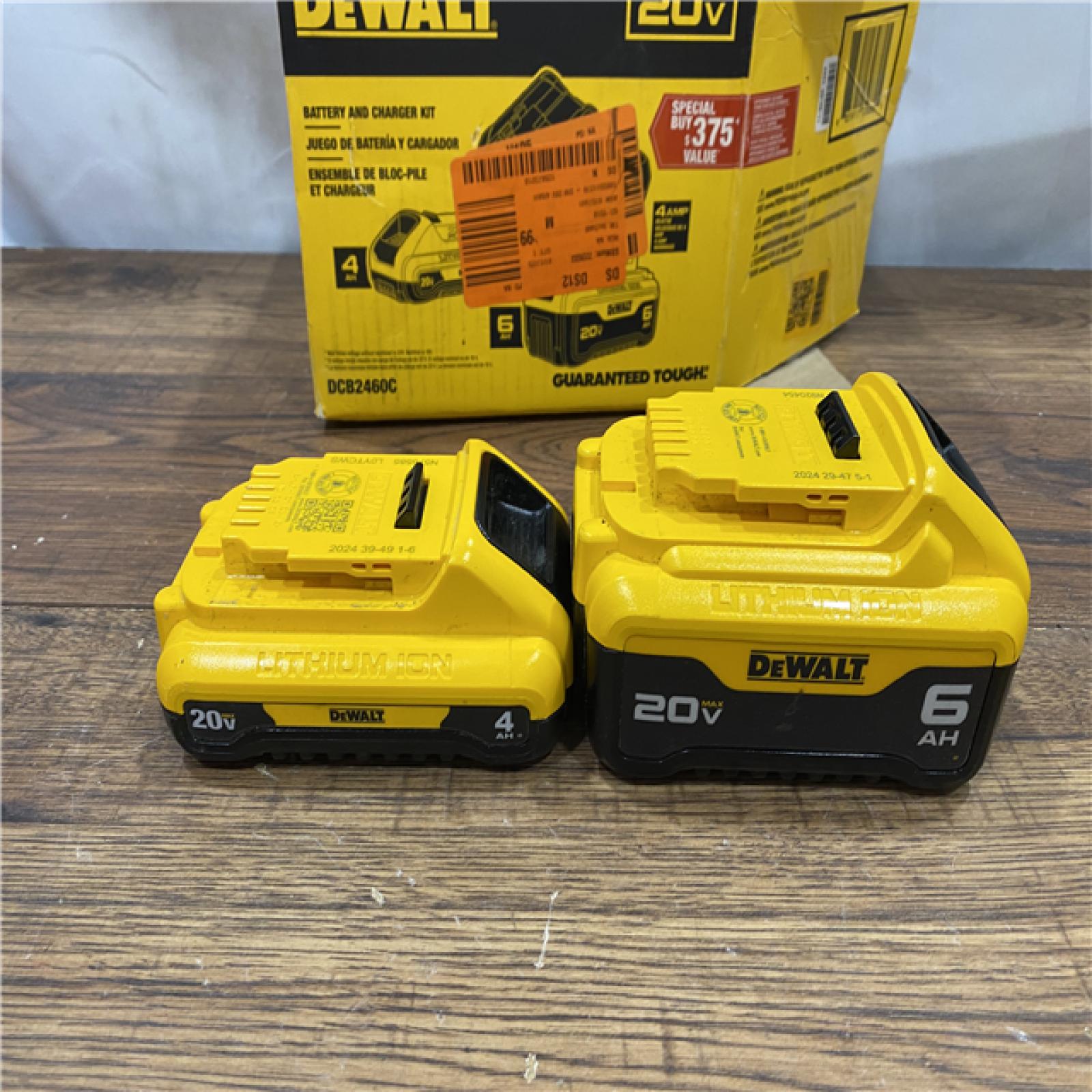 AS IS DEWALT 20V MAX Lithium-Ion 6.0Ah and 4.0Ah Battery and Charger Starter Kit