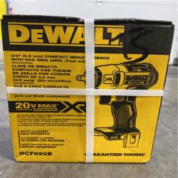 NEW! -  DEWALT 20V MAX XR Cordless Brushless 3/8 in. Compact Impact Wrench (Tool Only)