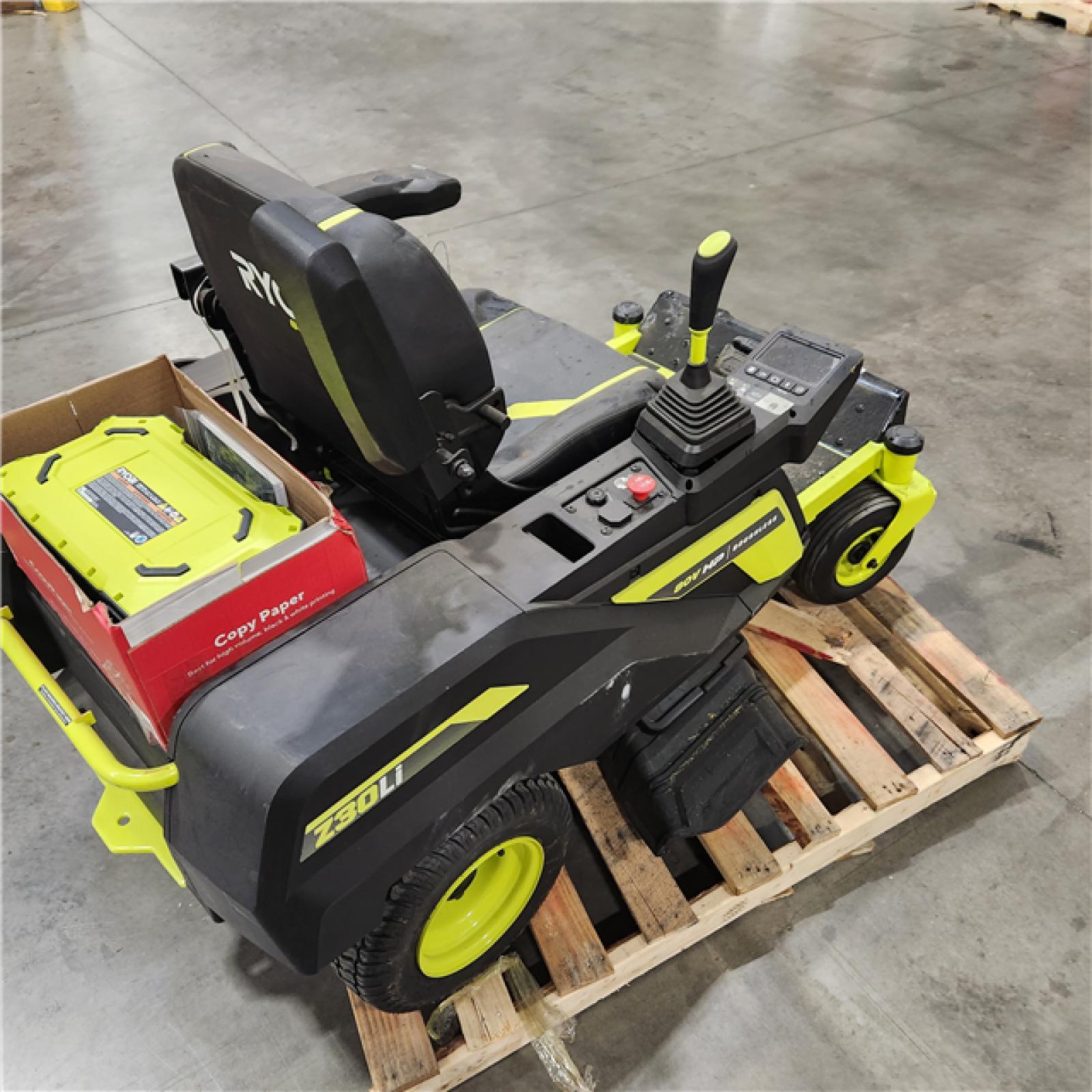 Dallas Location - As-Is RYOBI 80V HP Brushless 30 in. Battery  Turn Riding Mower with (2) 80V 10 Ah Batteries