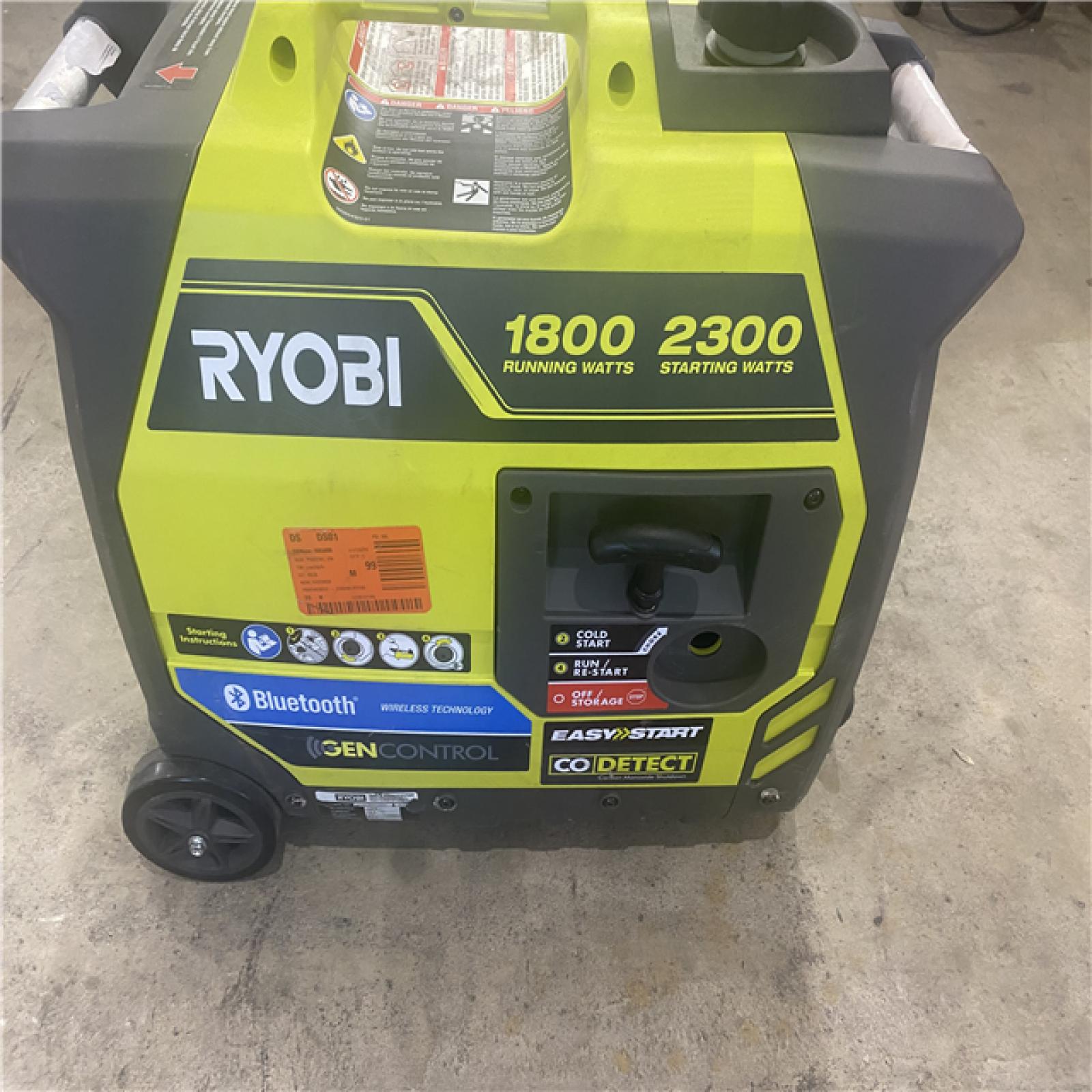 Houston location AS-IS RYOBI 2,300-Watt Recoil Start Bluetooth Super Quiet Gasoline Powered Digital Inverter Generator with CO Shutdown Sensor