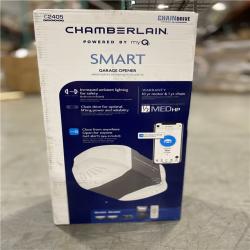 NEW!- Chamberlain B2405 Garage Door Opener, Belt Drive, Os: myQ and Security+ 2.0, Gray