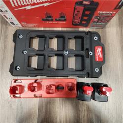 AS IS Milwaukee M12 12V Lithium-Ion XC Extended Capacity 4.0 Ah Battery 2-Pack W/PACKOUT Compact Wall Plate & M12 Battery Rack