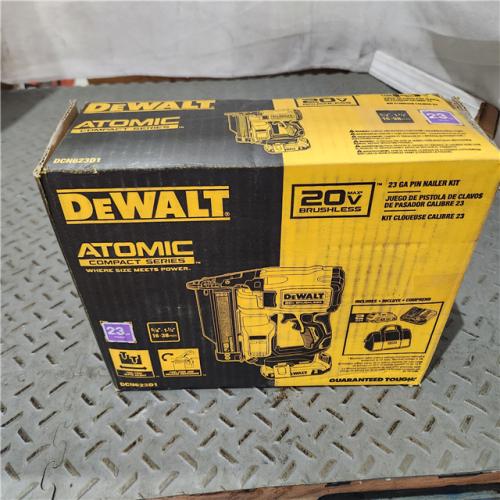 Houston location AS-IS ATOMIC 20V MAX Lithium Ion Cordless 23 Gauge Pin Nailer Kit with 2.0Ah Battery and Charger