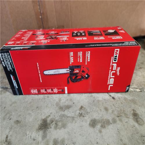 HOUSTON LOCATION - AS-IS (APPEARS LIKE NEW) M18 FUEL 14 in. 18V Lithium-Ion Brushless Battery Top Handle Chainsaw Kit with 8.0 Ah, 12 Ah Battery & Rapid Charger