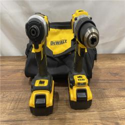 AS IS DEWALT 20V MAX XR Hammer Drill and ATOMIC Impact Driver 2 Tool Cordless Combo Kit with (2) 4.0Ah Batteries, Charger, and Bag