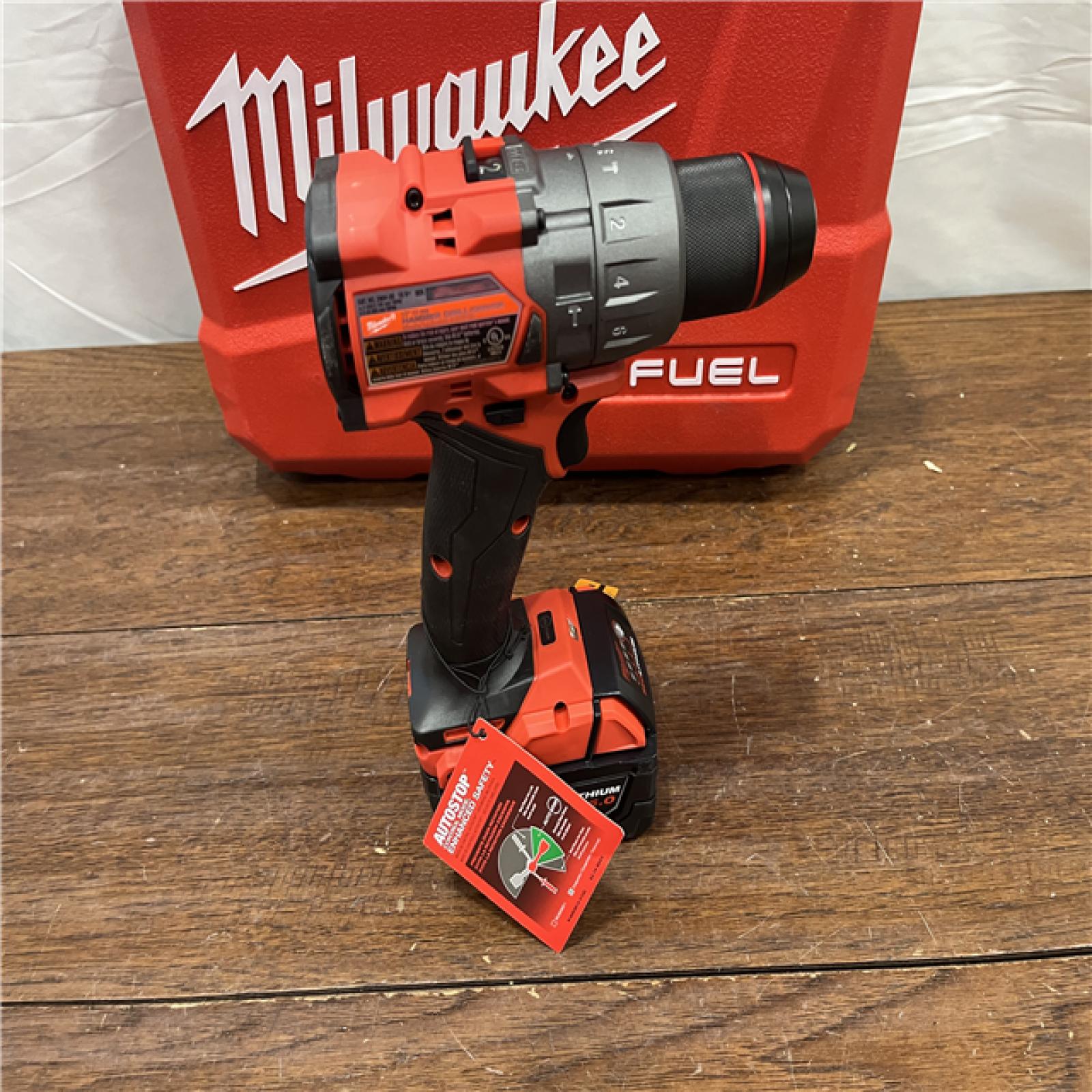 AS-ISMilwaukee 2904-22 Hammer Drill Driver Kit with Batteries  Charger & Tool Case  Red