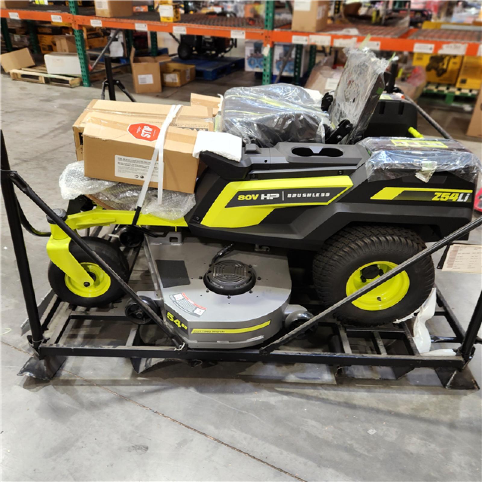 Dallas Location - As-Is RYOBI 80V HP Brushless 54 in. Battery Electric Cordless Zero Turn Riding Mower (3) 80V Batteries (4) 40V Batteries and Charger