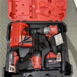 Houston location AS-IS Milwaukee 3697-22 M18 FUEL 1/2 Hammer Driller/Driver &1/4 Hex Impact Driver 2 Tool Combo Kit