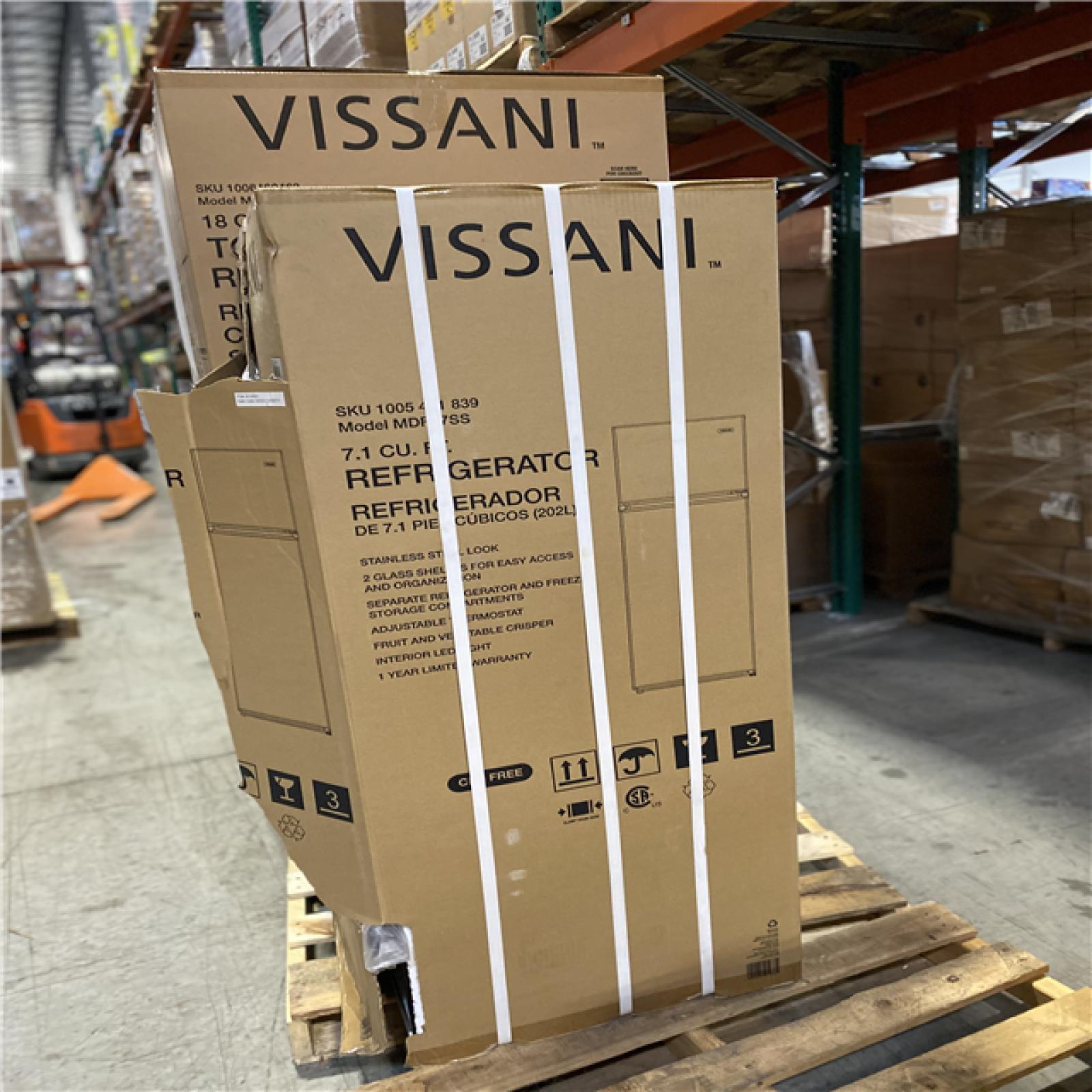 DALLAS LOCATION - Vissani MIXED REFRIGERADOR PALLET - (2 UNITS)