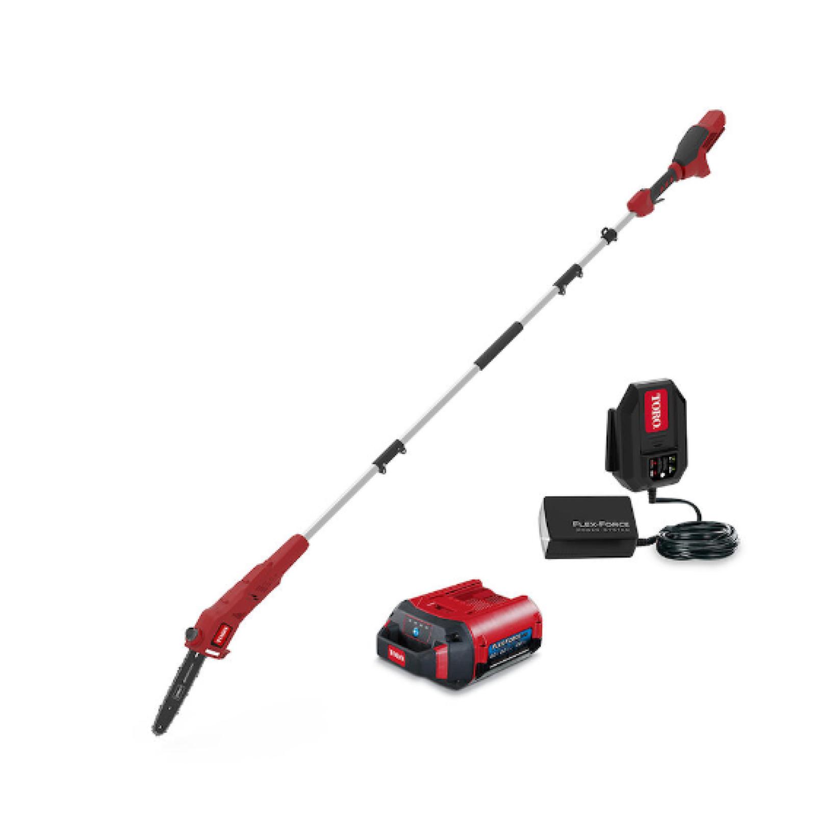 DALLAS LOCATION- NEW! TORO 60V MAX* 10 in. (25.4 cm) Brushless Pole Saw with 2.0Ah battery PALLET - (4 UNITS)