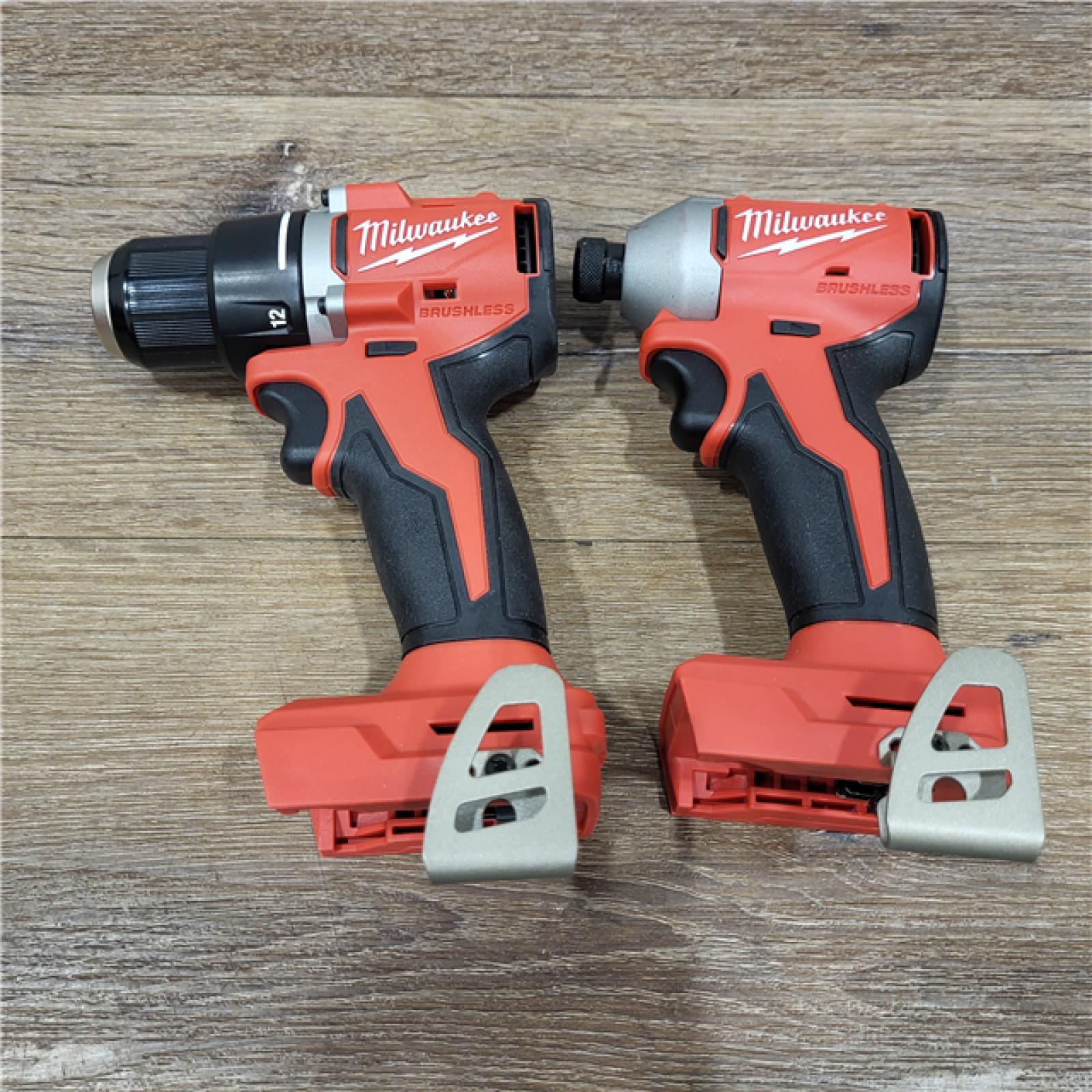 AS-IS M18 18V Lithium-Ion Brushless Cordless Compact Drill/Impact Combo Kit (2-Tool) W/(2) 2.0 Ah Batteries, Charger & Bag