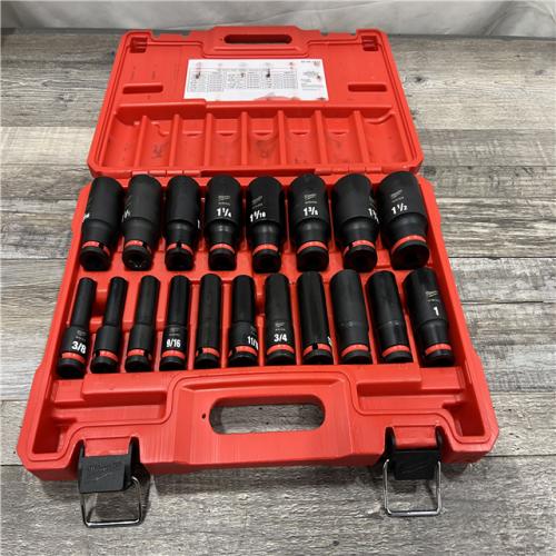 AS-IS Milwaukee 1/2 in Drive IMPACT SOCKET SET, SAE, 19 Pcs