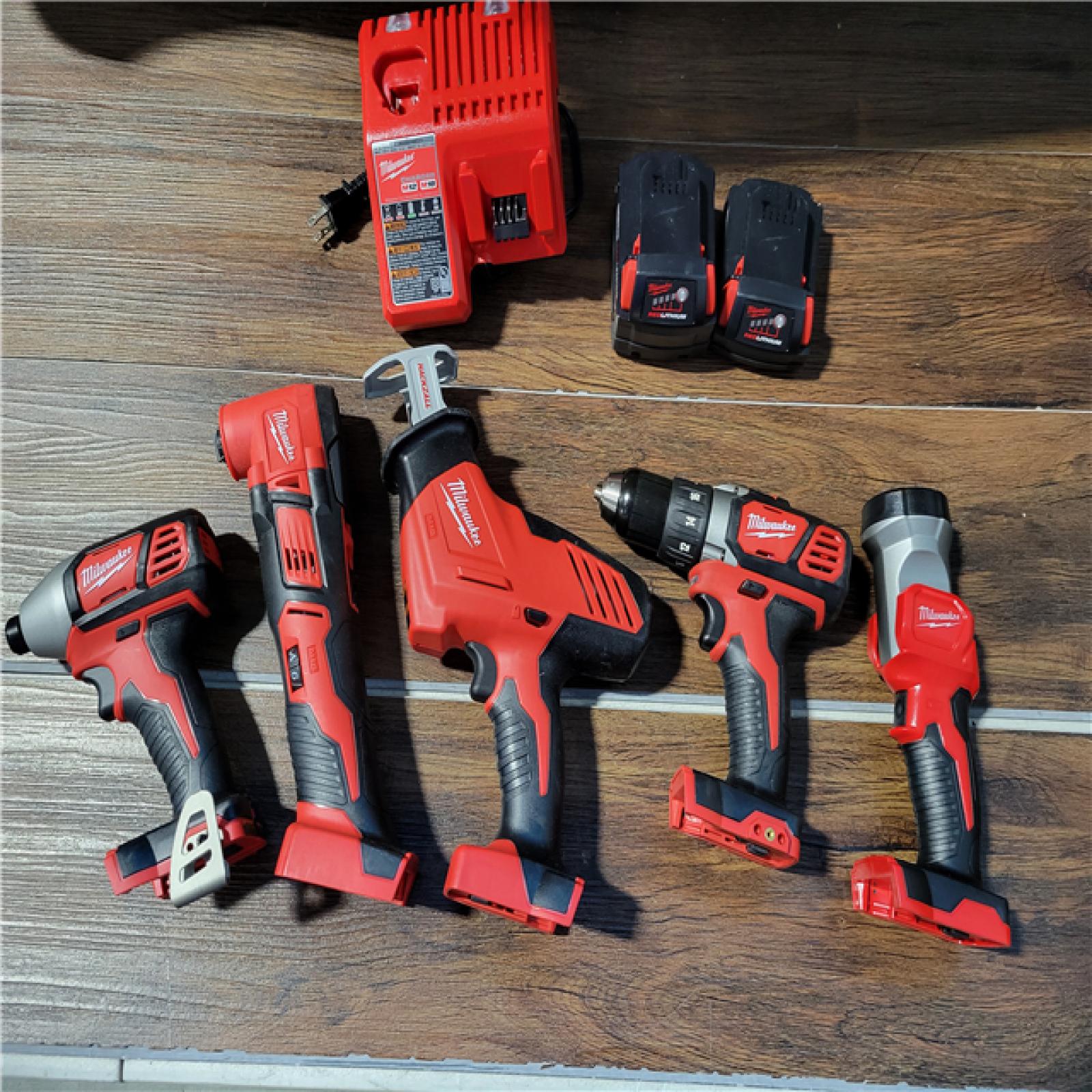 CALIFORNIA NEW MILWAUKEE M18 5-TOOL COMBO KIT (2 BATTERIES, 1 CHARGER, AND BAG INCLUDED)