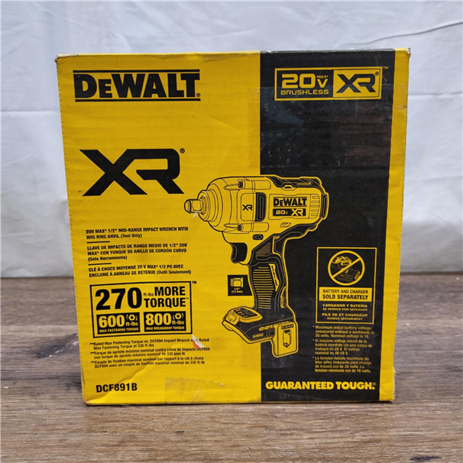 AS-IS DEWALT 20-Volt MAX XR Cordless 1/2 in. Impact Wrench (Tool-Only) (DCF891B)