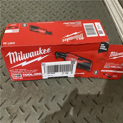 Houston location AS-IS Milwaukee 2457-20 M12 3/8 Ratchet Tool Only