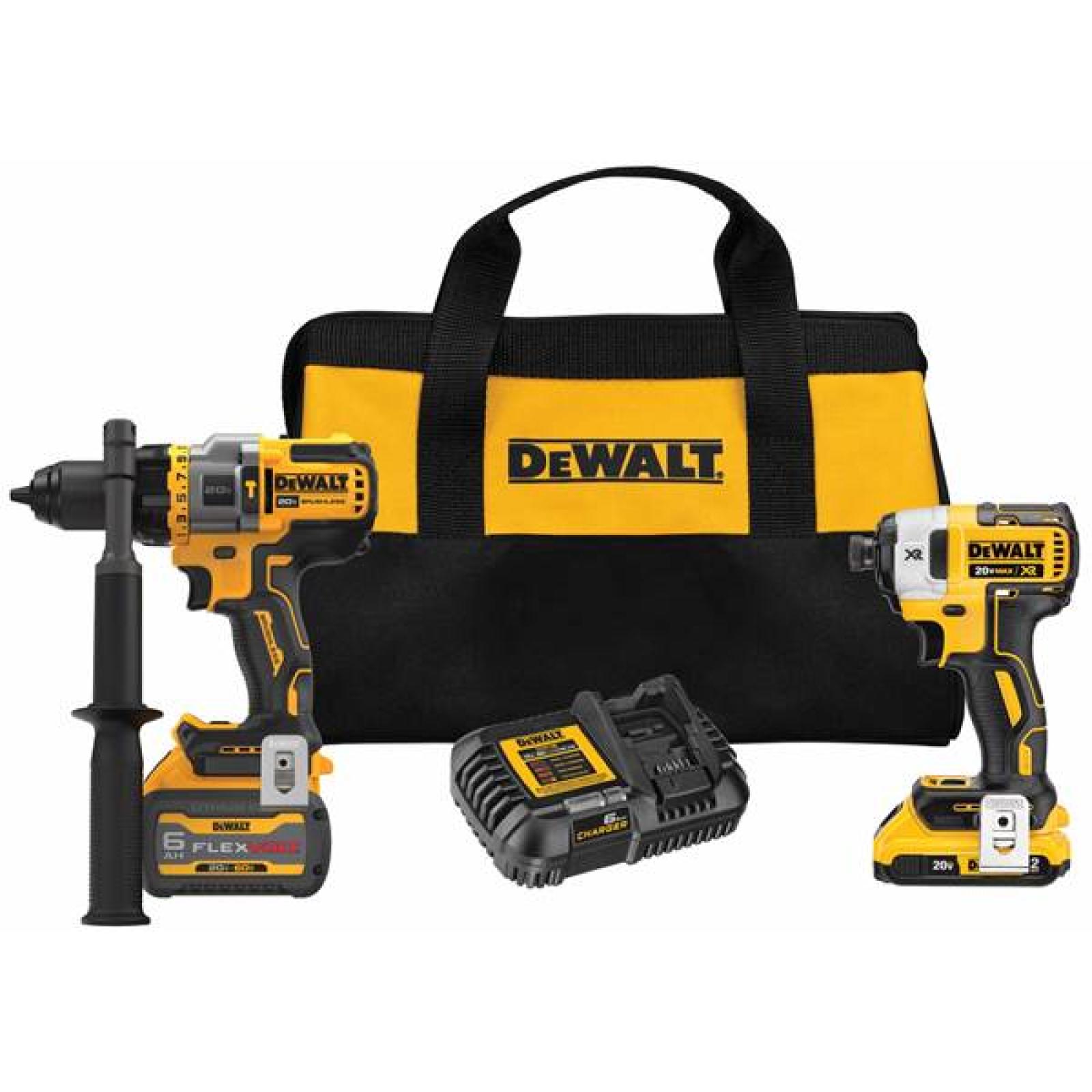 NEW! 20V MAX Cordless Brushless Hammer Drill/Driver 2 Tool Combo Kit with FLEXVOLT ADVANTAGE