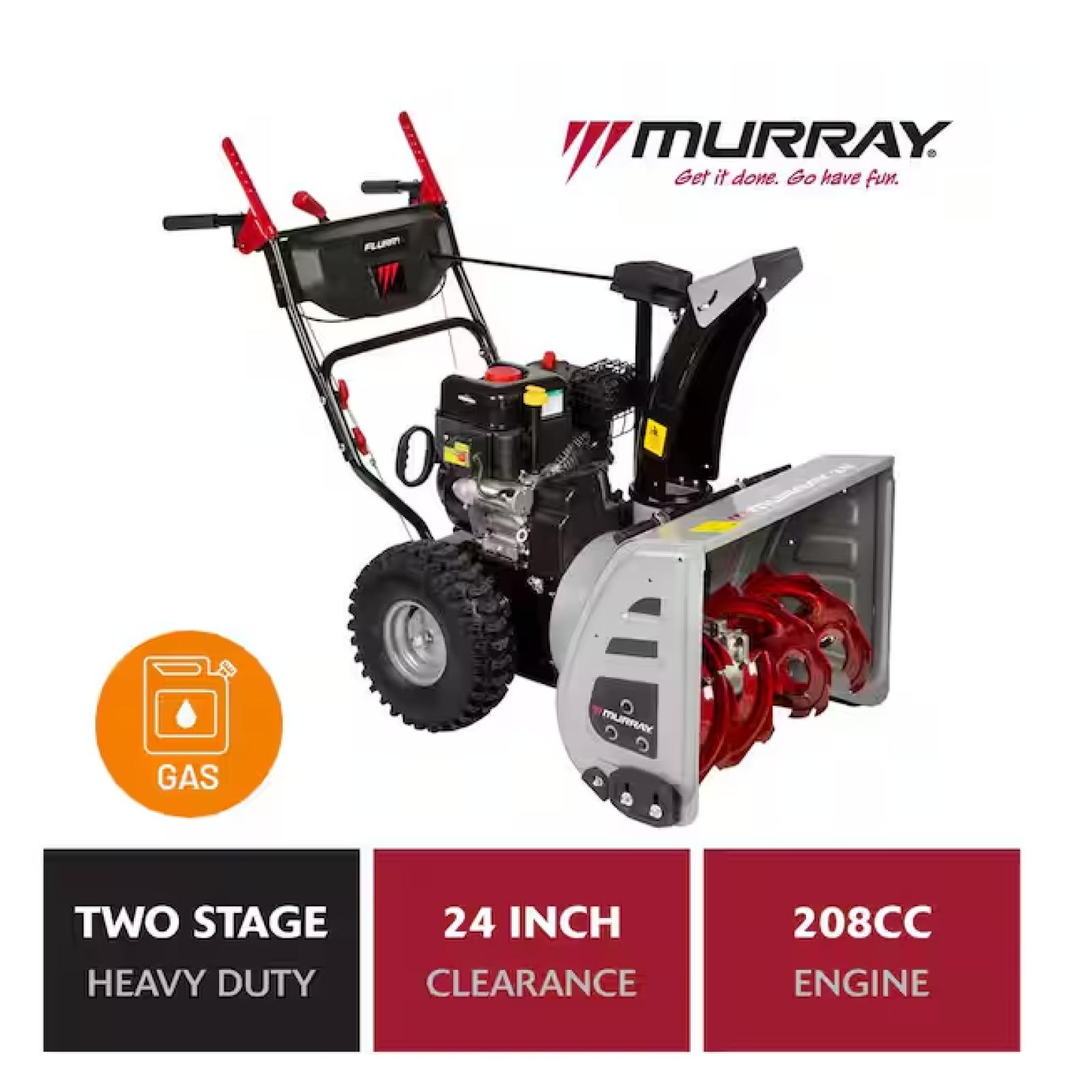 DALLAS LOCATION - Murray Flurry XL 24 in. 208 CC Self Propelled 2-Stage Gas Snow Blower with Electric Start