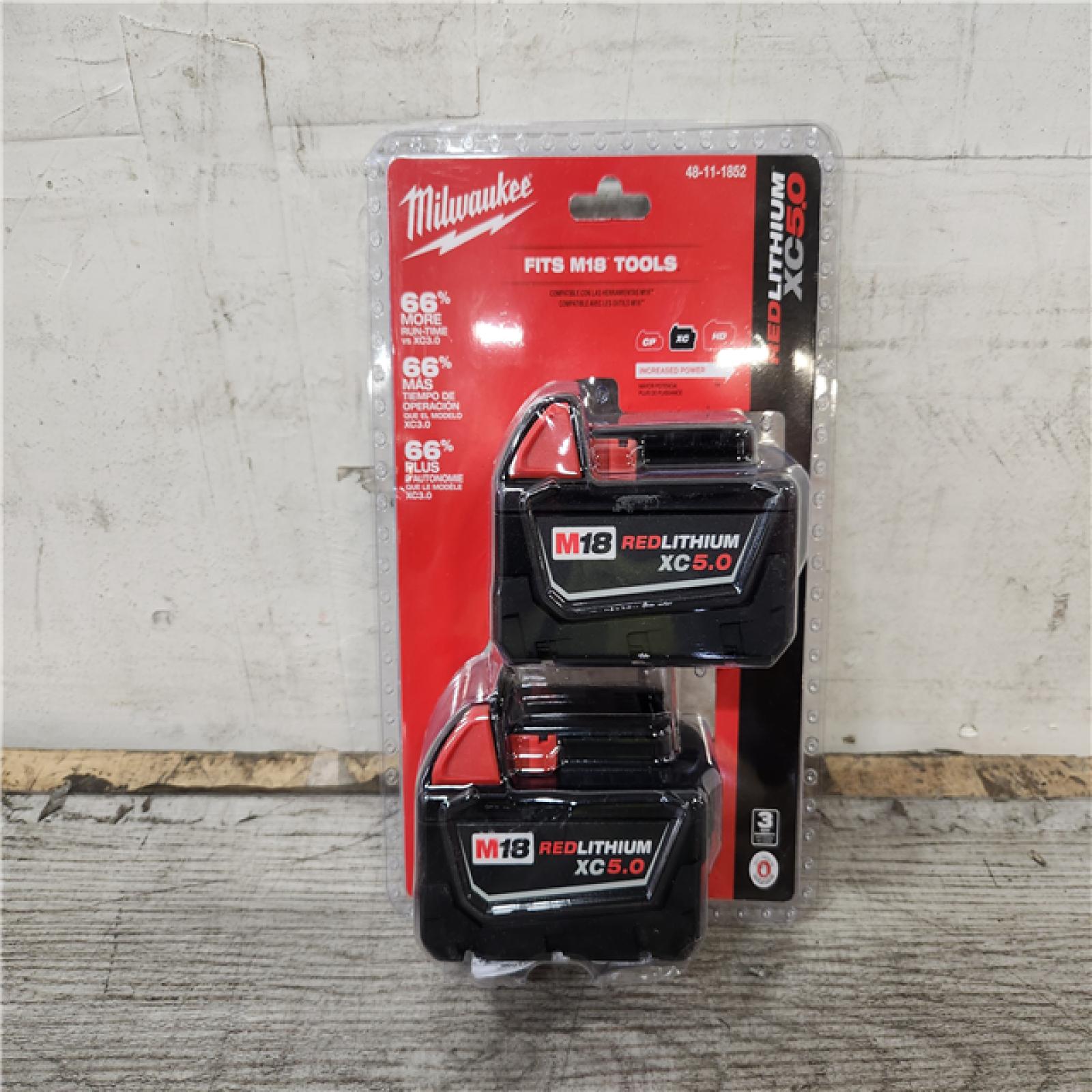 Phoenix Location SEALED Milwaukee M18 18-Volt Lithium-Ion XC Extended Capacity 5.0 Ah Battery Pack (2-Pack)