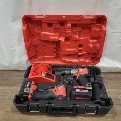 AS-IS Milwaukee M18 FUEL 18V Lithium-Ion Brushless Cordless Hammer Drill and Impact Driver Combo Kit (2-Tool) with 2 Batteries