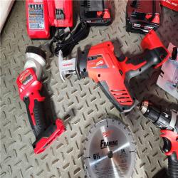 HOUSTON LOCATION - AS-IS (APPEARS LIKE NEW) Milwaukee M18 18-Volt Lithium-Ion Cordless Combo Tool Kit (5-Tool) with (1) 3.0Ah and (1) 1.5Ah Battery, (1) Charger, (1) Tool Bag