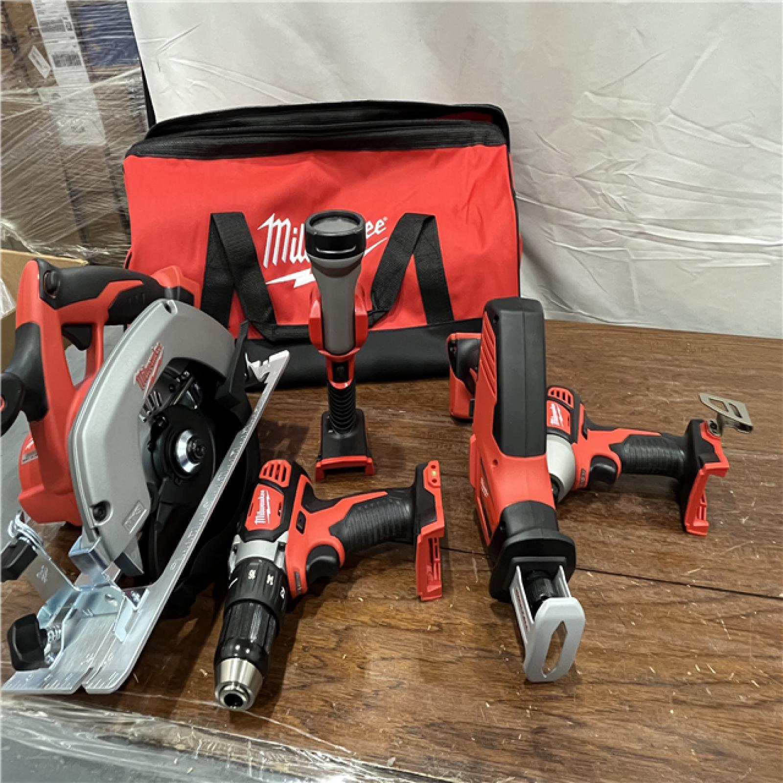 AS-IS M18 18V Lithium-Ion Cordless Combo Kit (5-Tool) with (1) 3.0Ah and (1) 1.5Ah Battery, (1) Charger, (1) Tool Bag