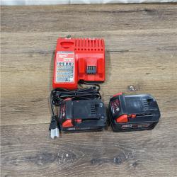 AS-IS Milwaukee M18 18-Volt Lithium-Ion Starter Kit with One 5.0 Ah and One 2.0 Ah Battery and Charger