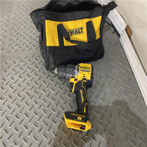 Houston location AS-IS DEWALT ATOMIC 20-Volt Lithium-Ion Cordless 1/2 in. Compact Hammer Drill with 3.0Ah Battery, Charger and Bag