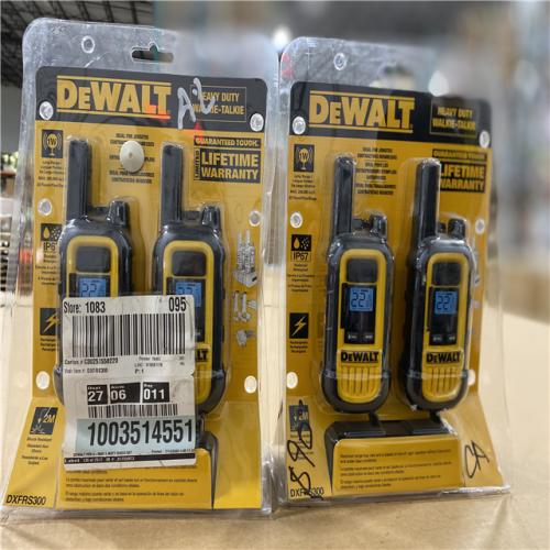 NEW! - Dewalt DXFRS300 DXFRS300 1 W 22 Channels Heavy-Duty Walkie Talkies (2 PACKS)