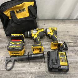 AS-IS DEWALT 20V MAX Cordless Brushless Hammer Drill/Driver 2 Tool Combo Kit with FLEXVOLT ADVANTAGE