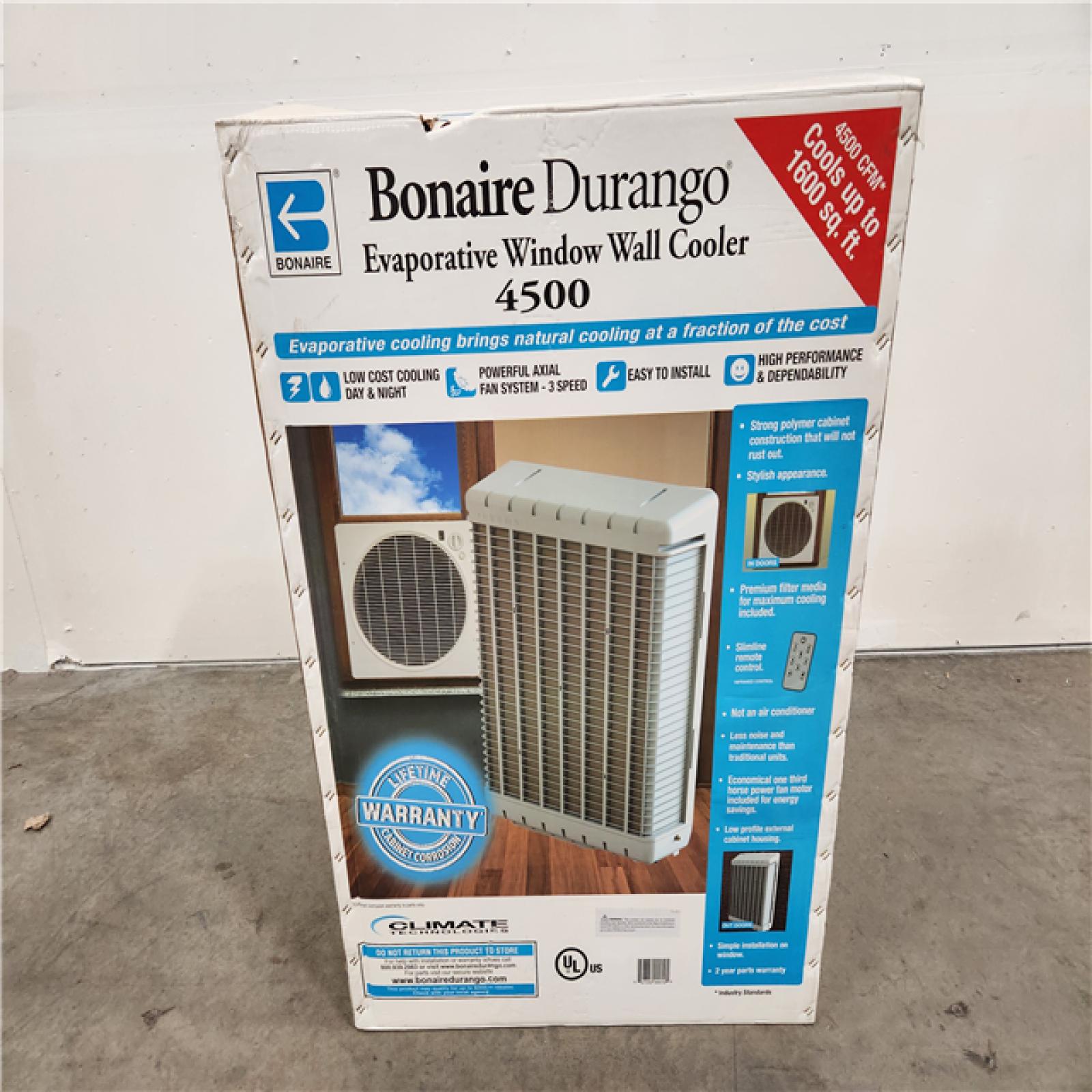 Phoenix Location NEW Bonaire Durango 4500 CFM 3-Speed Window Evaporative Cooler for 1600 sq. ft. (with Motor)