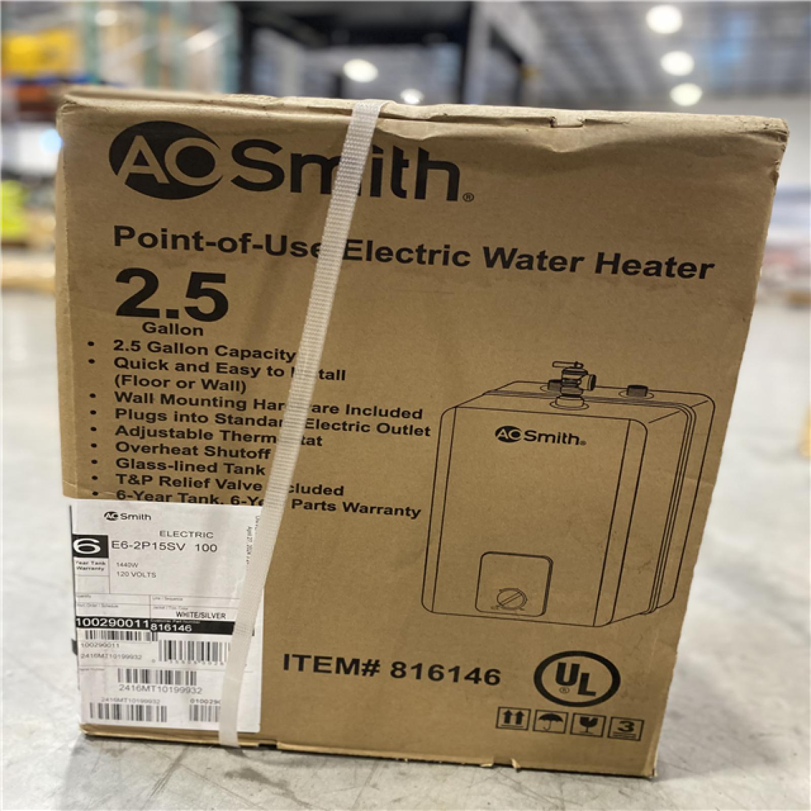 NEW! - A.O. Smith Signature 100 2.5-Gallon 1440-Watt 1 Element Point Of Use Electric Water Heater